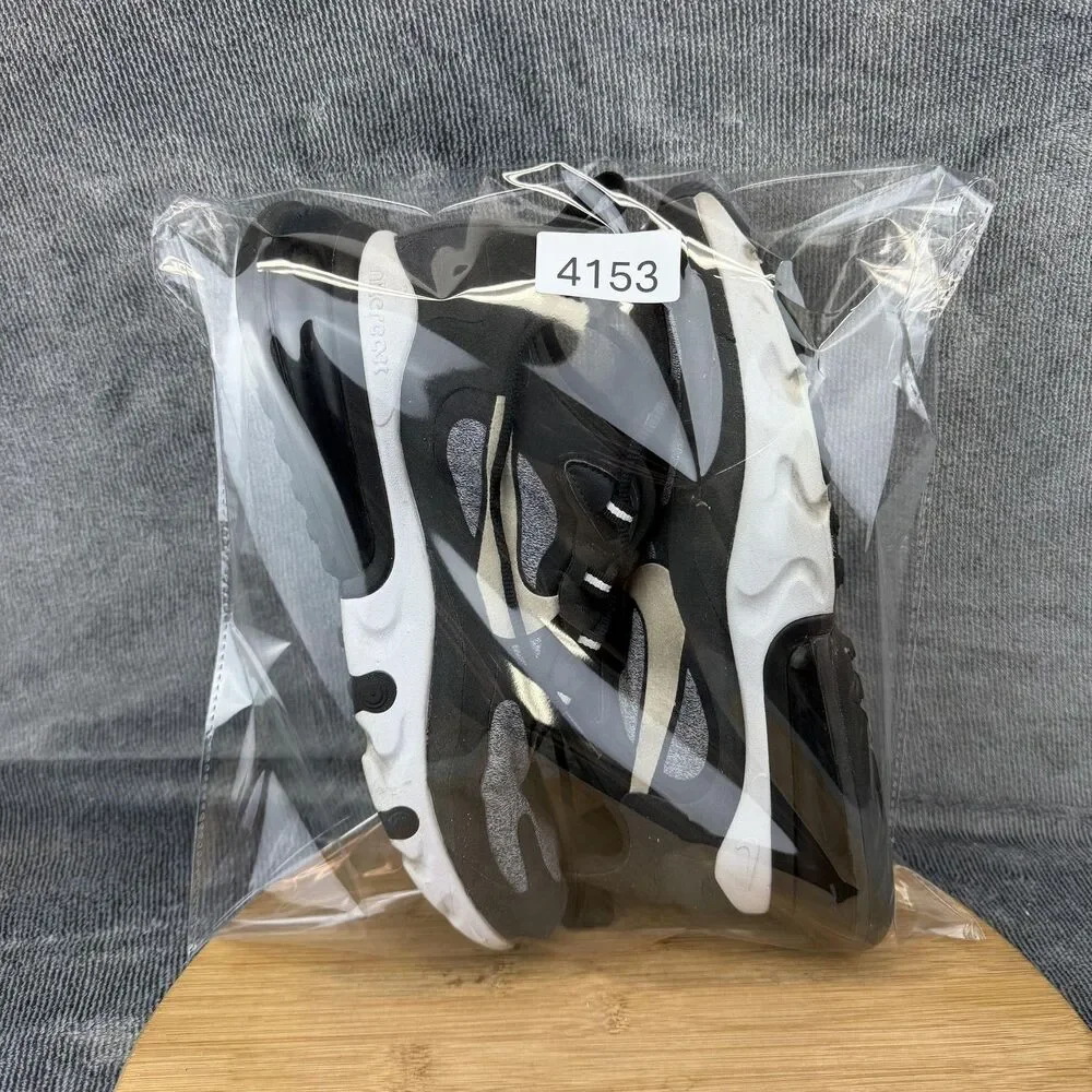 Nike Air270 React Shoes Mens Size 8.5 Black Mesh Running Sneakers AO4971-001